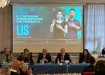 Un momento della presentazione ufficiale del primo virtual human in Italia capace di produrre e comprendere la Lis