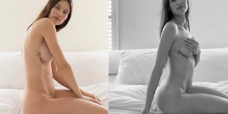 La top model lodigiana Bianca Balti (38 anni) nella foto postata su Instagram e inviata nella newsletter