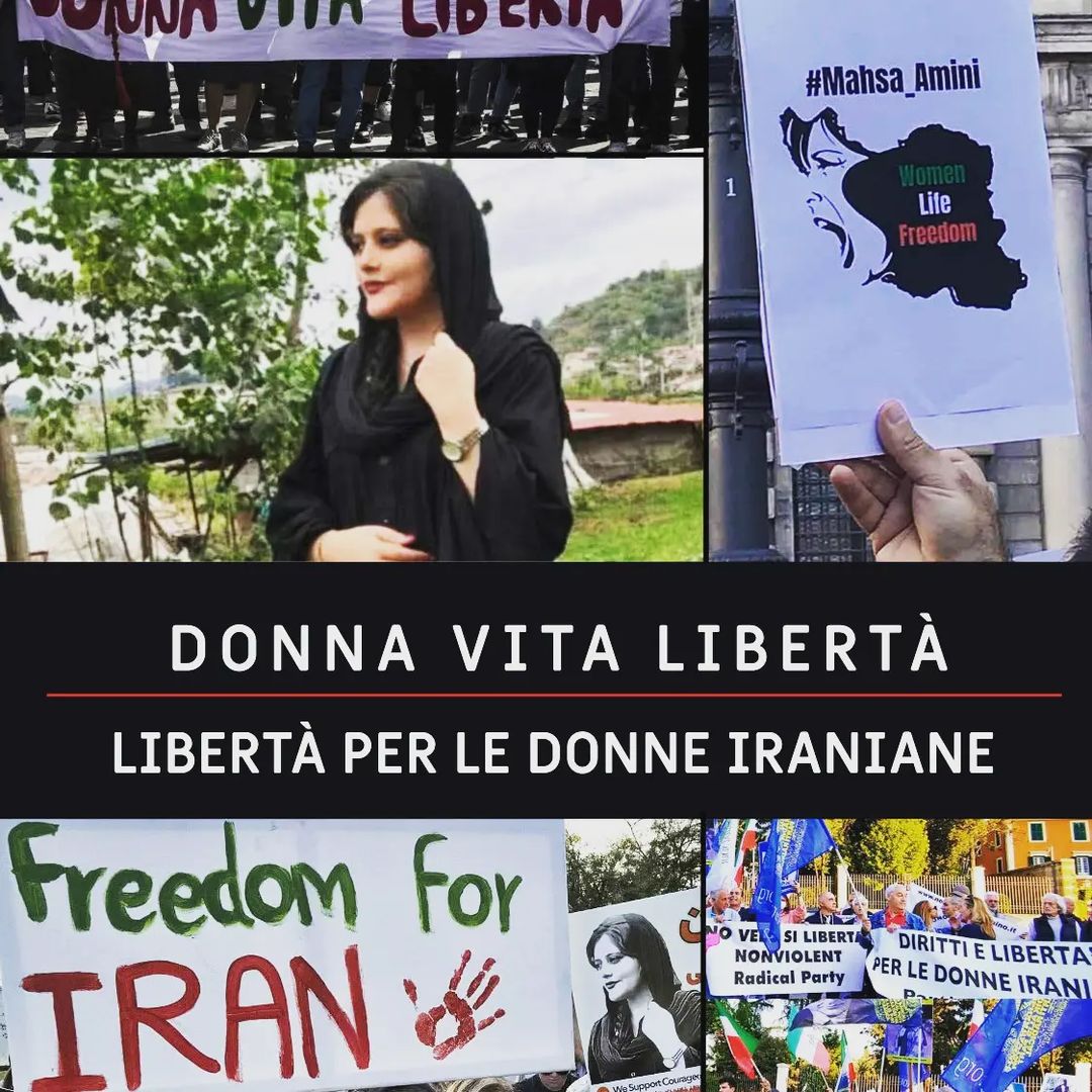 Manifestazione del Partito Radicale per e con le giovani iraniane contro il velo simbolo di oppressione