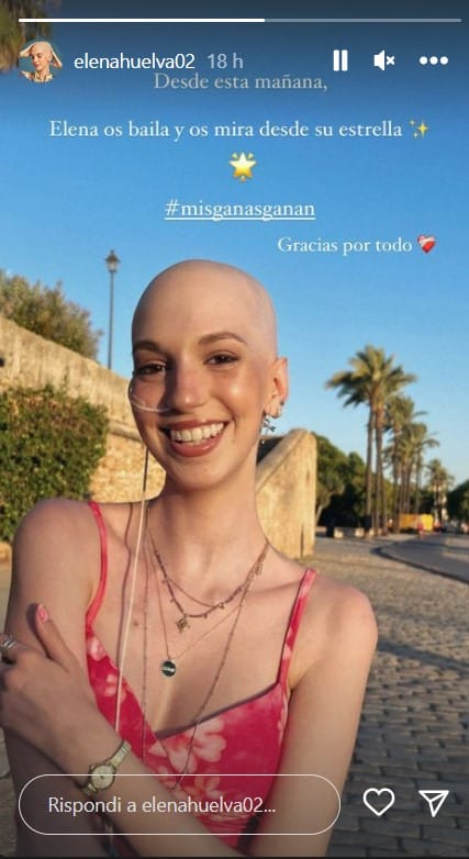 La storia su Instagram in cui la famiglia annuncia la morte di Elena Huelva