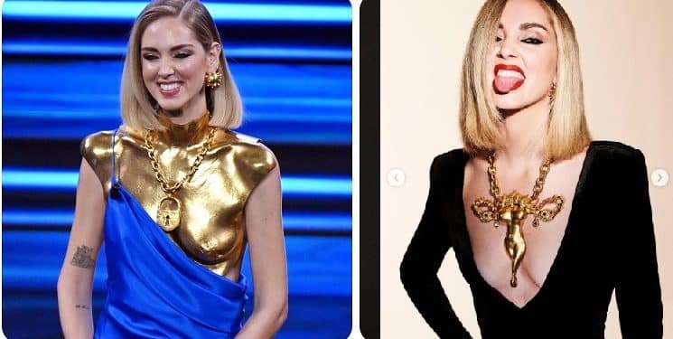 Due dei look 'parlanti' portati da Chiara Ferragni (35 anni) sul palco del Festival di Sanremo 2023 l'ultima serata