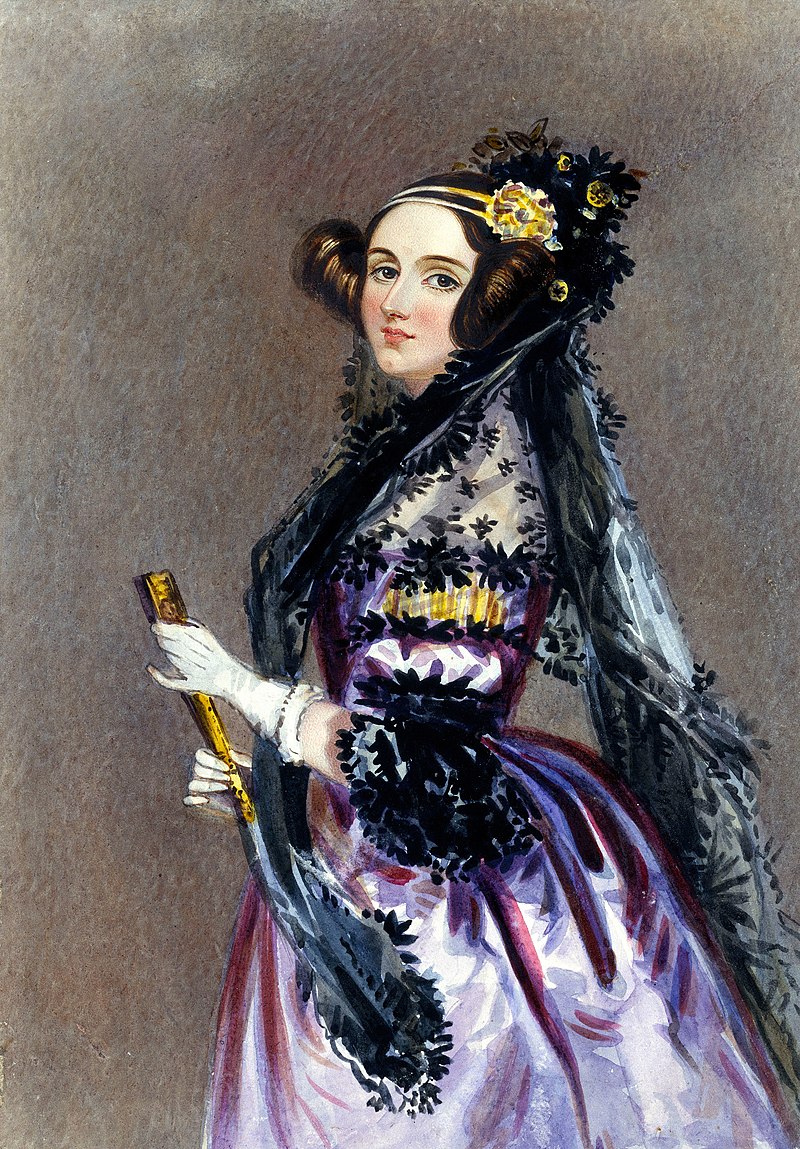 Ritratto di Ada Byron, contessa di Lovelace di Alfred Edward Chalon, 1840 (Wikipedia)