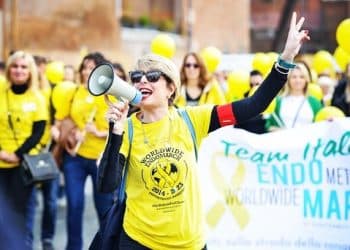 La presidente di Alice Odv Francesca Fasolino durante la marcia per l'endometriosi, Roma, 25 e 26 marzo (Instagram)