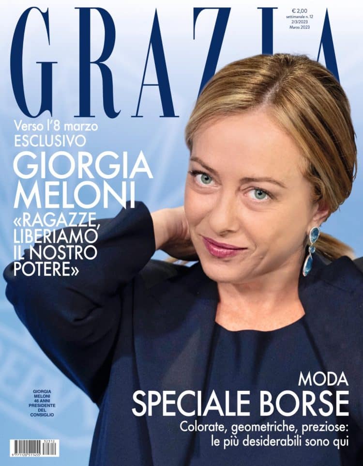 La presidente del Consiglio Giorgia Meloni in copertina sul settimanale ’Grazia’