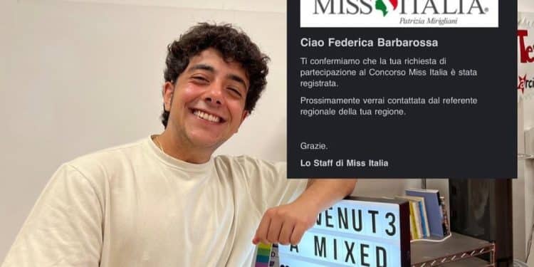 Federico, nato donna, si è iscritto a Miss Italia 2023