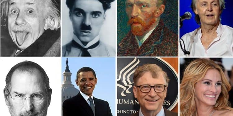 Alcuni mancini illustri: Albert Einstein, Charlie Chaplin. Vincent Van Gogh, Paul McCartney, Steve Jobs, Barack Obama, Bill Gates, Julia Roberts